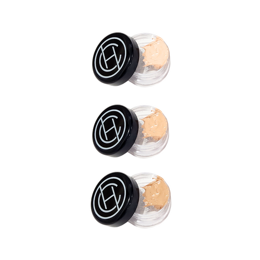 Three sample size jars of mineral concealer