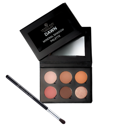 Black Mineral Eye shadow palette with 6 warm colours