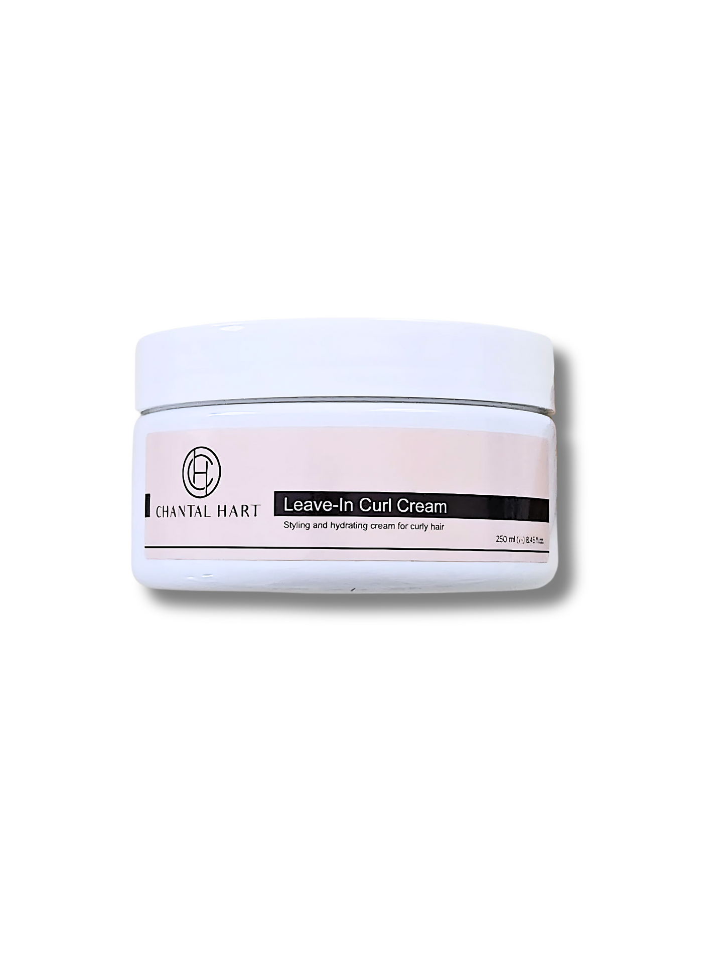 A white jar of Organic leave-in curl cream with a black label, containing product for styling curls.