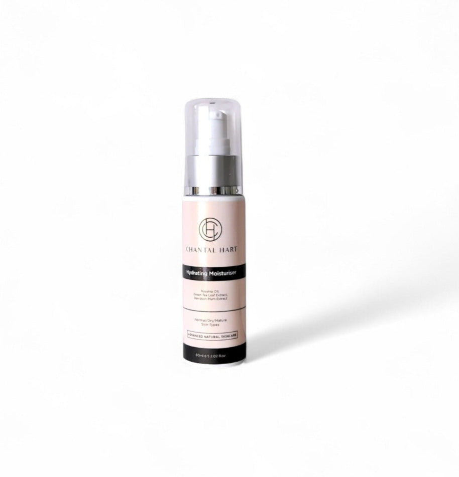 Skincare bottle with brand logo on a white background