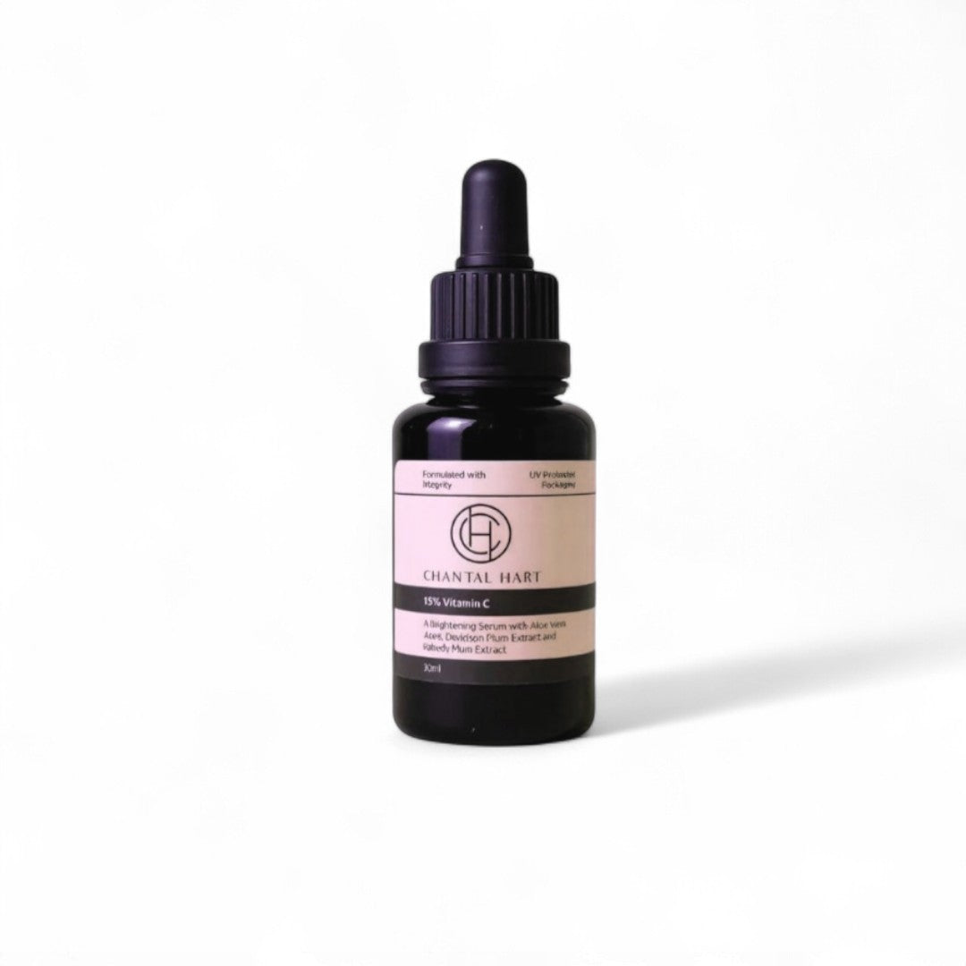 Bottle of Chantal Hart skincare serum with dropper on a white background