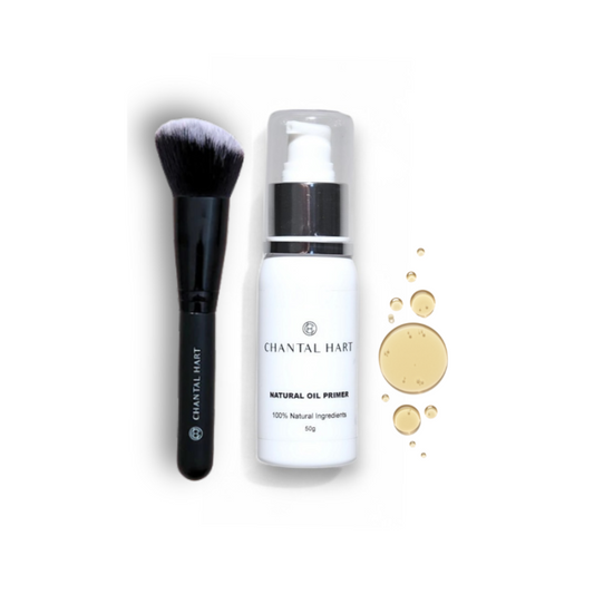 Chantal Hart natural oil primer bottle with a brush on a white background