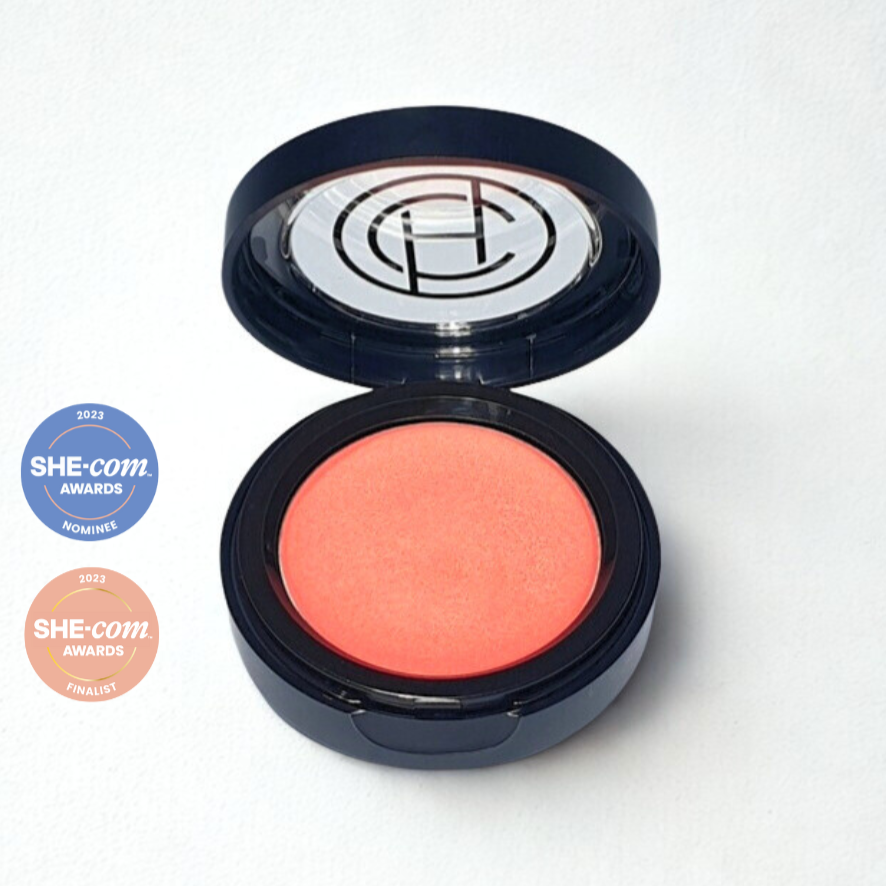 Chantal Hart- Compact creme blush with a brand logo on a white background